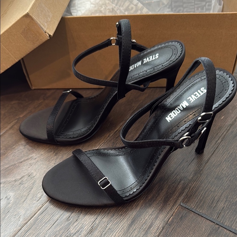 Steve Madden Black Strappy Heels